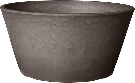 PSW Pot TD25DC Collection Shallow Bulb Pan Planter for Succulents, Bonsai, Fairy Gardens, Herbs, 10-inch, Dark Charcoal