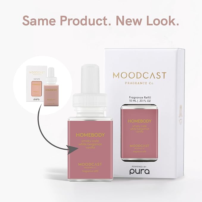 Pura & Moodcast Home Scent Refill - Smart Home Air Diffuser - Up to 120-Hours of Premium Fragrance per Refill - Household Essential - Clean & Safe Diffuser Fragrance - 2 Pack, Homebody