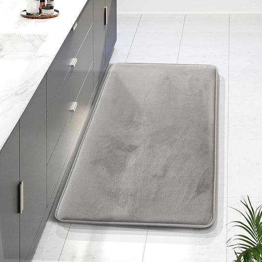 Clara Clark Bathroom Rugs, Velvet Memory Foam Bath Mat, Non-Slip Bath Rugs, Machine Wash, Dries Quickly, Ultra Soft Plush Bath Mats for Bathroom,