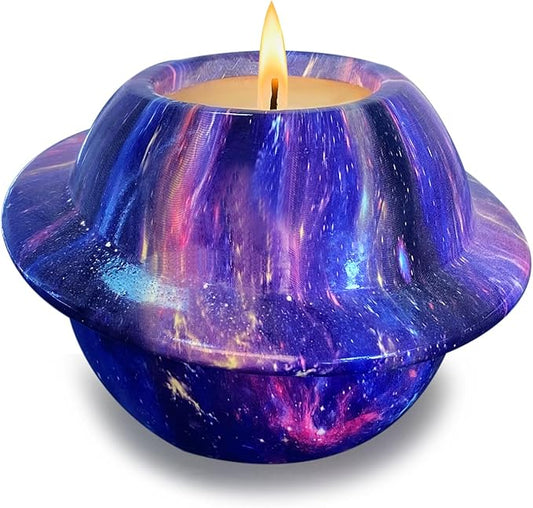 Premium Lilac Scented Candle - Strong Clove, 8 Oz Large Jar, Blue Ceramic, 100% Natural Soy, Non-Toxic, Ideal for Aromatherapy, Gifts & Home Décor