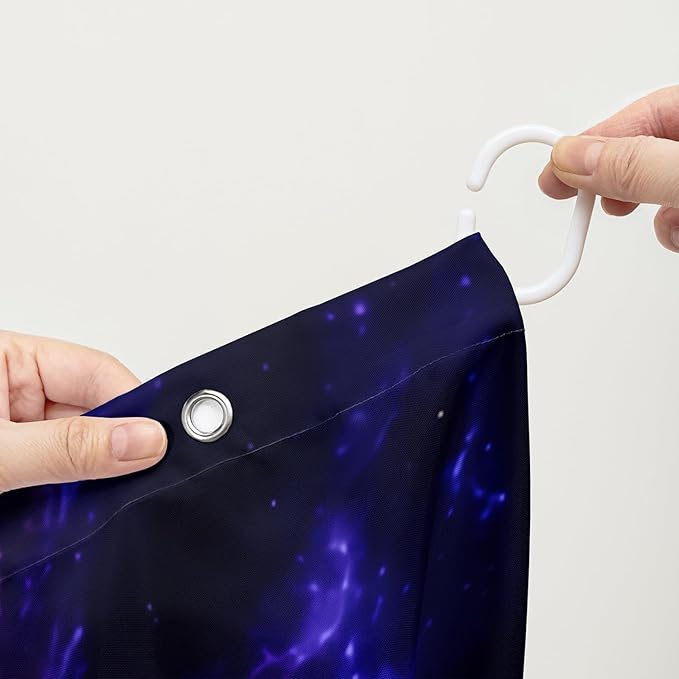 AILONEN Sugar Skull Shower Curtain for Bathroom,Romantic Rose Flower Skull Bath Curtain Decoration,Colorful Skeleton Print Waterproof Purple Curtain with 12 Plastic Hooks, 72" W*84" H