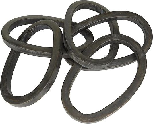 CosmoLiving by Cosmopolitan Metal Chain Decorative Sculpture Home Decor Statue, Accent Figurine 36" x 6" x 3", Black