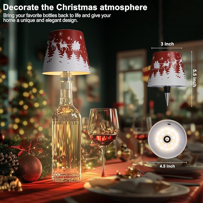 2025 New Wireless Bottle lamp, Customized Indoor/Outdoor Decoration (Red Elk)