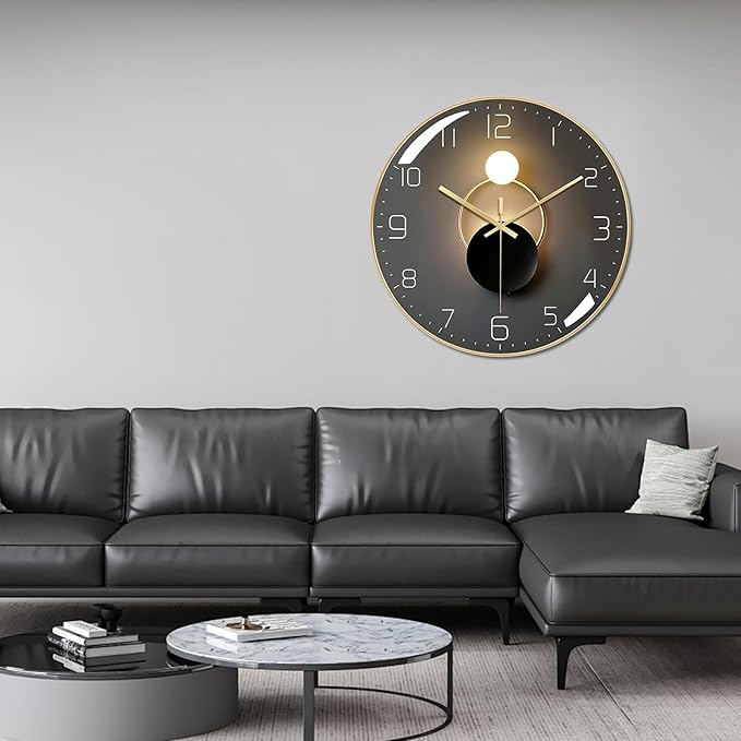Ergocar Wall Clock, Art Deco Wall Clock, Non-Ticking Silent Modern Metal Wall Clock, Suitable for Living Room, Bedroom, Office,Study Room,