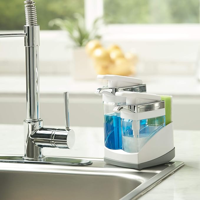 Casabella Sink Sider Duo with Sponge - (White & Chrome Plating)