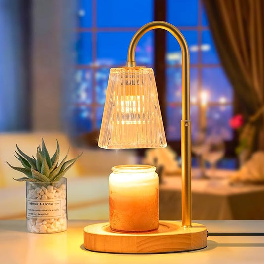 Candle Warmer Lamp with Timer Dimmer Vintage Electric Wax Warmer Home Decor for No Flame Scented Warming Adjustable Height