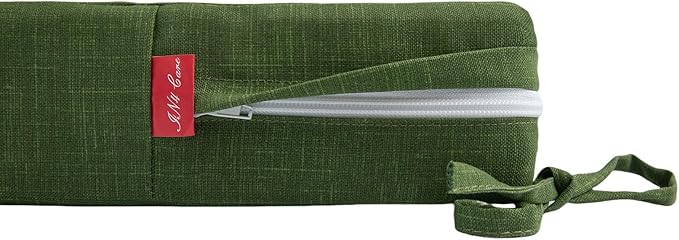 Patio Bench Cushion Covers for Outdoor Furniture with Ties, Water Resistant Loveseat/Settee Cushion Slipcover 42x18x3 Inch for Swing Porch Garden (Replacement Cover Only)-Tropical Linen Green