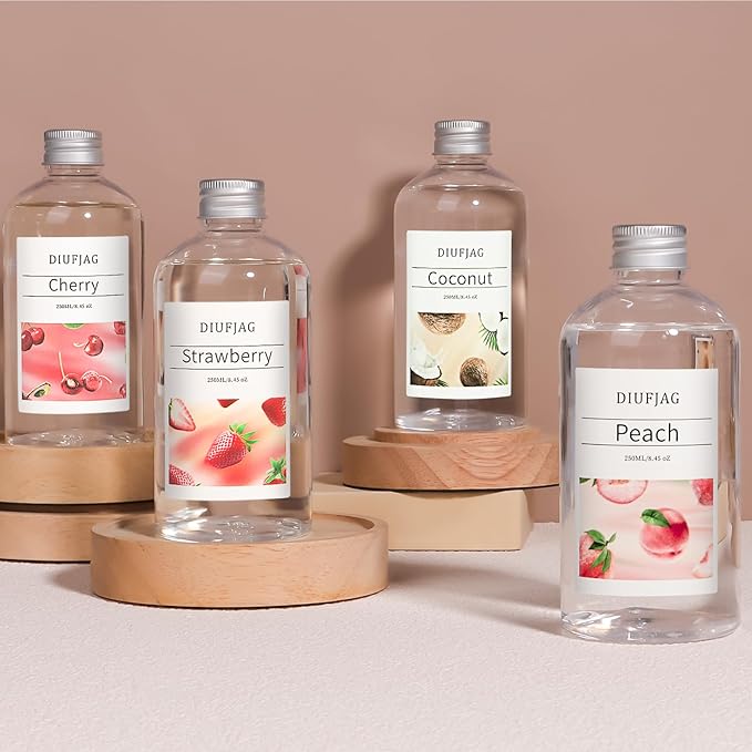 Cherry Reed Diffuser with 10 Fiber Sticks, 8.45 oz Reed Diffuser for Home Essentials Bathroom,Last up to 60 Day(250ml)