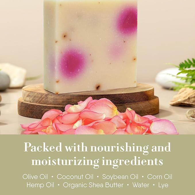 360Feel Hydrangea Soap - Handcrafted Castile Natural Soap Bar with Soothing Scent - Handmade with Essential Oils - Ideal Gift for Anniversaries, Weddings and Holiday Stockings - Rich Lather - 5 Ounce