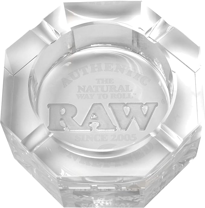 RAW Crystal Ashtray | Includes American Rolling Club Scoop Card