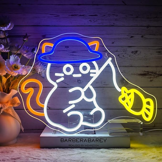 NEONLOVE Cat Neon Signs - USB Powered LED Cat Neon Light Signs with Remote Control for Wall Decor, Bedroom, Bar, Party, Men's Cave
