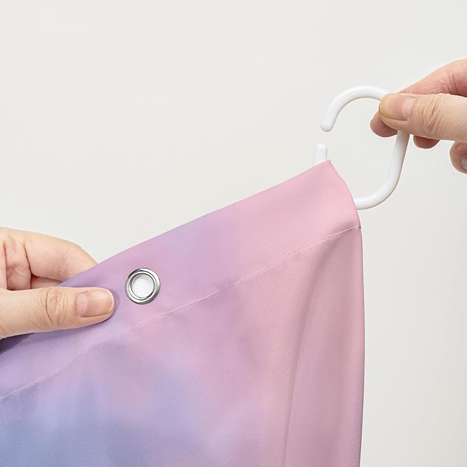 AILONEN Pink Wonderland Shower Curtain,Blue and Pink Sweet Bathroom Shower Curtain for Girls Kids Teens, 48" W*72" H Dream Sky Theme Shower Curtain Sets for Bathroom