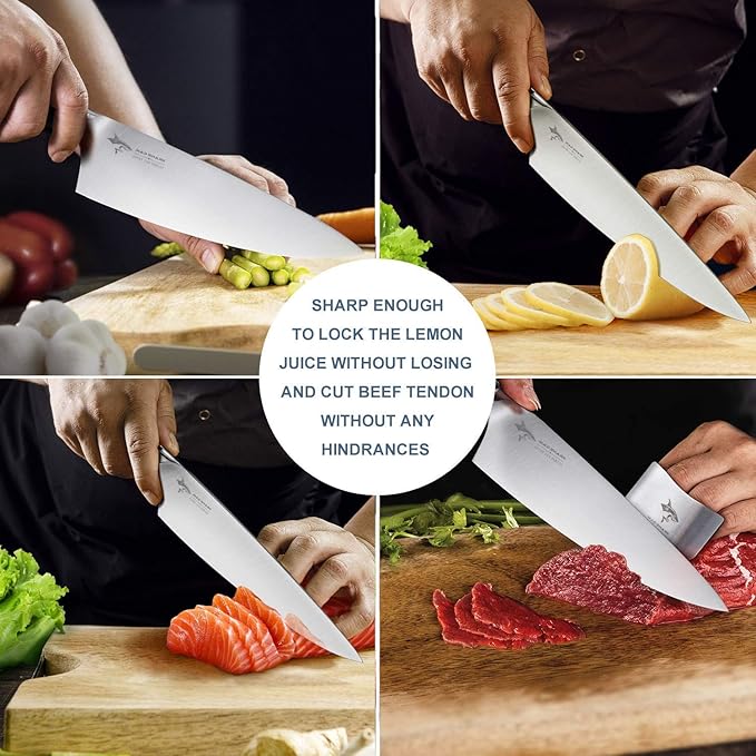 MAD SHARK Chef Knife, Professional 8 inch Ultra Sharp Kitchen Knife, German High Carbon Stainless Steel Knife, Ergonomic Handle Cooking Knife with Gift Box