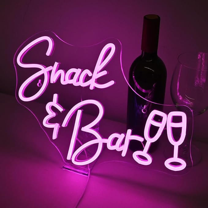 Snack Bar Neon Sign Led Neon Signs For Wall Decor for Wall Decor Light Up Signs for Bedroom Home Beer Bar Club Man Cave Party Decorations Gifts