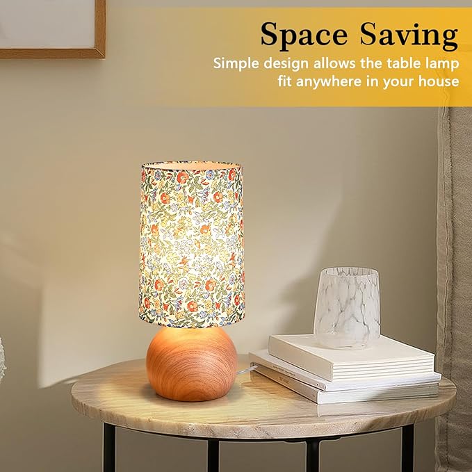Flowers Small Table Lamp, Boho Floral Table Lamp for Bedroom Table Lamp Small Bedside Table Lamp, Farmhouse Bed Side Table Lamp with Flowers Shape for Small Space for Bedroom, living Room, Nursery