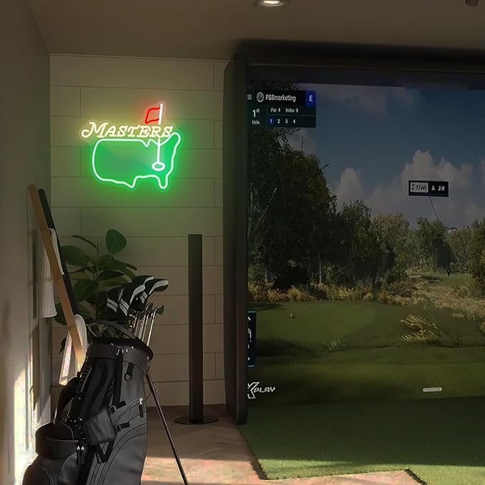 Masters Neon Sign, Golf Neon Signs for Wall Decor, Dimmable Led Signs for Bedroom, Light Up Signs for Golf Club Sports Bar Business Man Cave Party Decorations