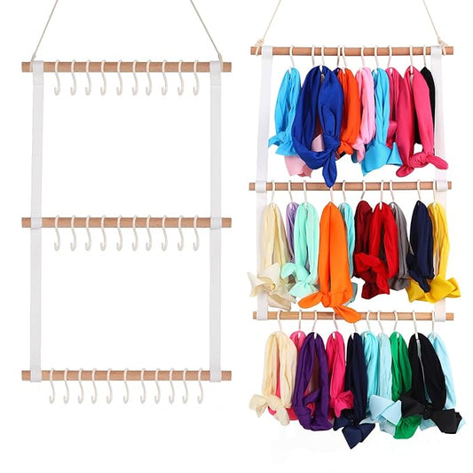 Hipcheer Headband Holder for Baby Girls, 35 Hooks Organizer for Door,Closet,Wall
