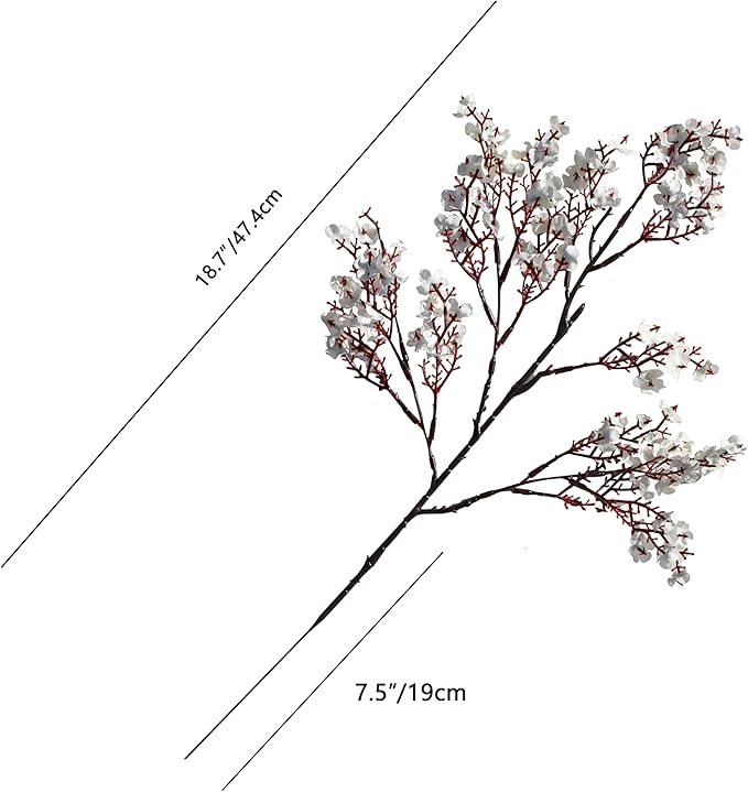 Mandy's Ivory Artificial Baby’s Breath Flowers 15 Bundles Silk Gypsophila with Bendable Stems for Fall Centerpiece Wedding Decor and Table Arrangements