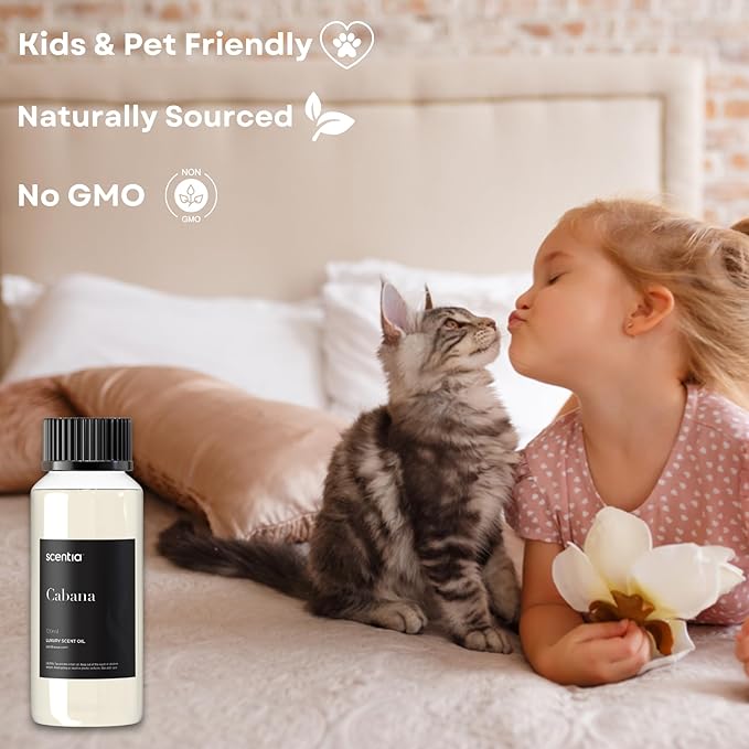 Hotel Diffuser Oil Inspired by The Ritz Carlton Hotel Scent - 500 ml 16.9 fl oz - Fragrance Oil Blend Jasmine, Bergamot & Fresh Marine Notes for Aromatherapy Diffusers and Humidifiers - Cabana