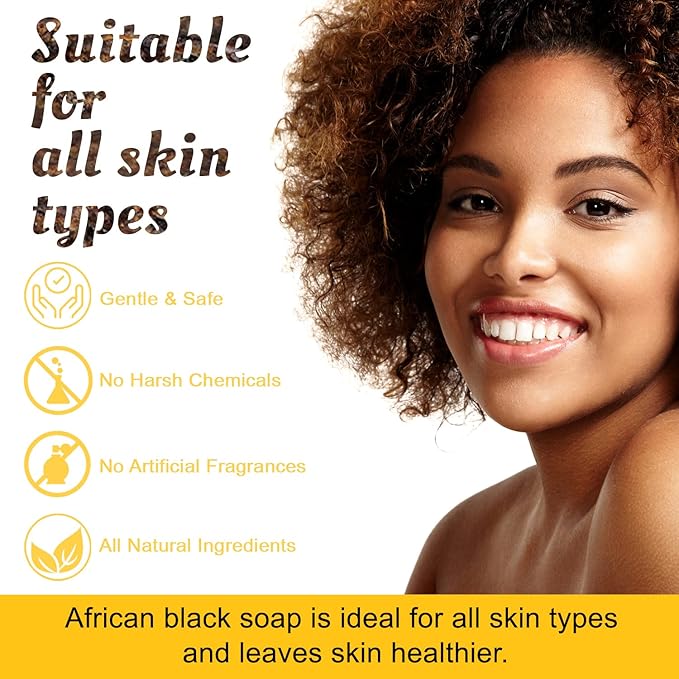It's Pure Natural African Black Soap Bars with African Honey (Pack of 3) Organic Raw Soap for Face & Body, Acne Treatment & Dark Spot Remover [Made in Ghana]