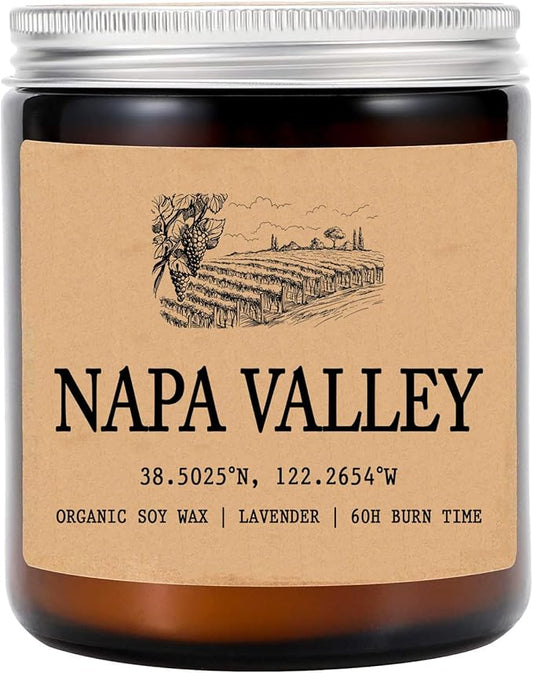 Napa Valley California Scented Candle - Organic Soy Wax - Gift for Her - Gift for Him - New Home Gifts - Birthday Gift for Friend - National Park Gifts - State Candles