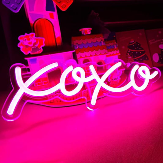 Neon Light Sign LED XOXO Night Lights USB Operated Decorative Marquee Sign Bar Pub Store Club Garage Home Party Decor