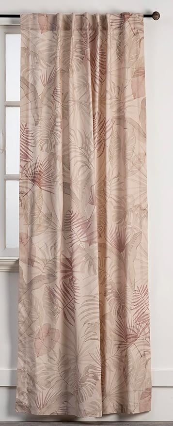 Maison d' Hermine Curtains for Living Room 100% Cotton 96 inch Length One Panel Light Filtering Curtains for Bedroom Windows with Rod and Loop Pockets Drapes (Creole Beige, 50" W x 96" L)