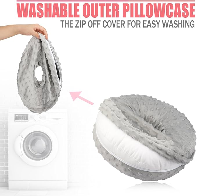 Easy to Clean Ear Hole Piercing Pillows for Ear Pain with Removable Pillowcase Cushion Head Neck Support Sleeping with Fresh Pierced Ear Earings