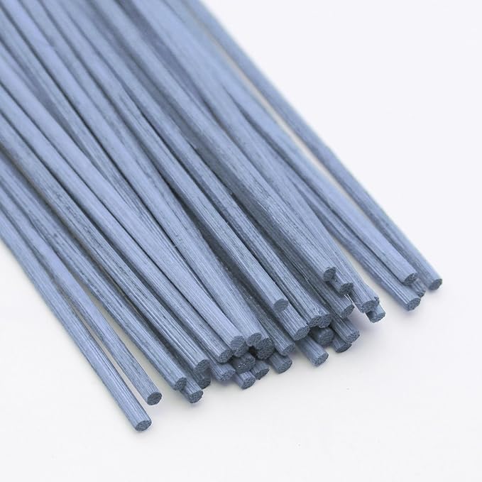 VFULIE 100PCS Reed Diffuser Sticks, 10 Inch Natural Rattan Wood Sticks Essential Oil Aroma Diffuser Sticks Refill Replacement for Aroma Fragrance (Grey-Blue)
