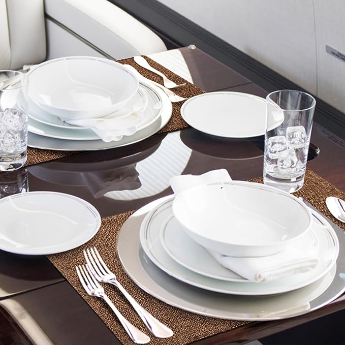 homing Brown Cloth Placemats Set of 4 – Cotton Linen Blend Washable Farmhouse Dining Table Mats for Indoors & Outdoors, Easy to Clean, 13 x 19 Inch