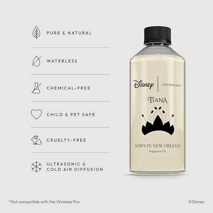 Aroma360 | Disney Down in New Orleans Fragrance Oil Blend | The Princess and The Frog | Princess Tiana | Aromatherapy Scent Diffuser Oil | Coconut Bergamot Valencia Orange 16.9 fl oz 500mL