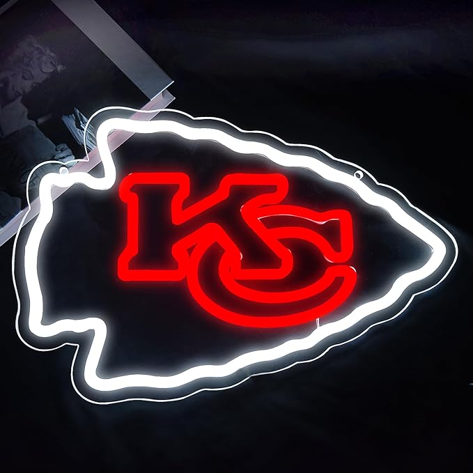 Chief Neon Sign for Wall Decor Football Led Sign for Man Cave Birthday Gifts for Football Fans Football Team Light Up Sign for Party Club Dorm Bar Decor Size16.1 * 10.6In(ZYLD144)