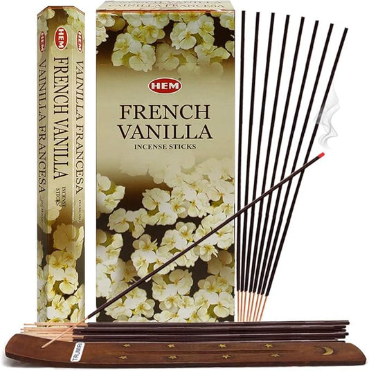 French Vanilla Incense Sticks and Incense Stick Holder Bundle Insence Insense Hem Incense Sticks