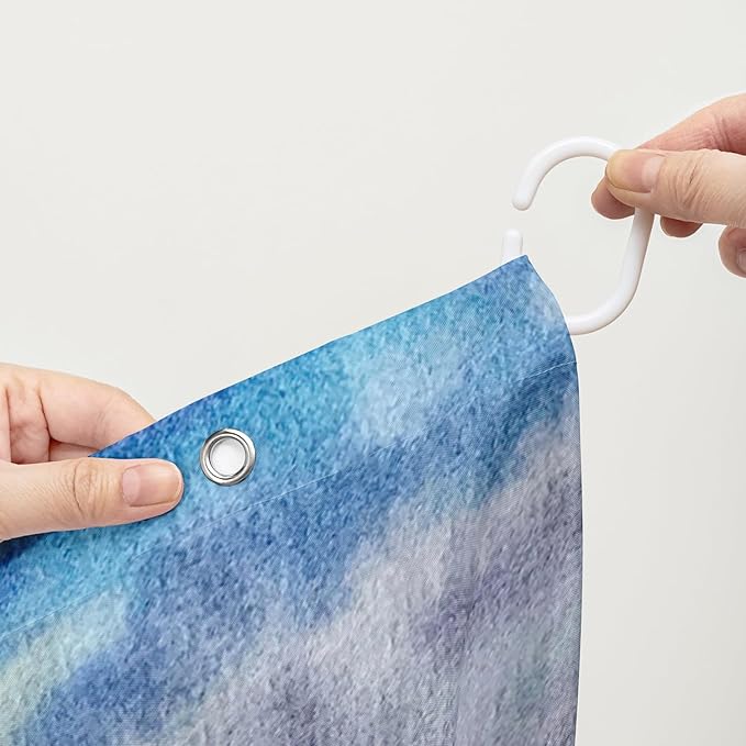 AILONEN Eiffel Tower Shower Curtain,Fantasy Tower Bathroom Fabric Shower Curtain for Girls Kids Teens, 60" W*72" H Flower Balloon Paris Tower Watercolor Theme Bathroom Decor