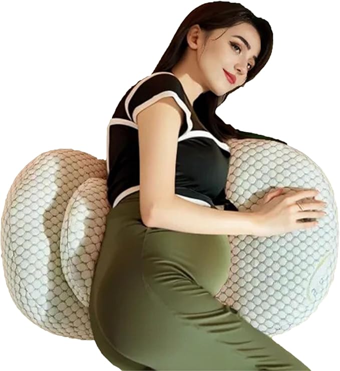Pregnancy Pillows for Sleeping, Portable Maternity Pillows for Side Sleeper, Support for The Back, Belly and Legs, Adjustable and Detachable with Pillow Covers, Green