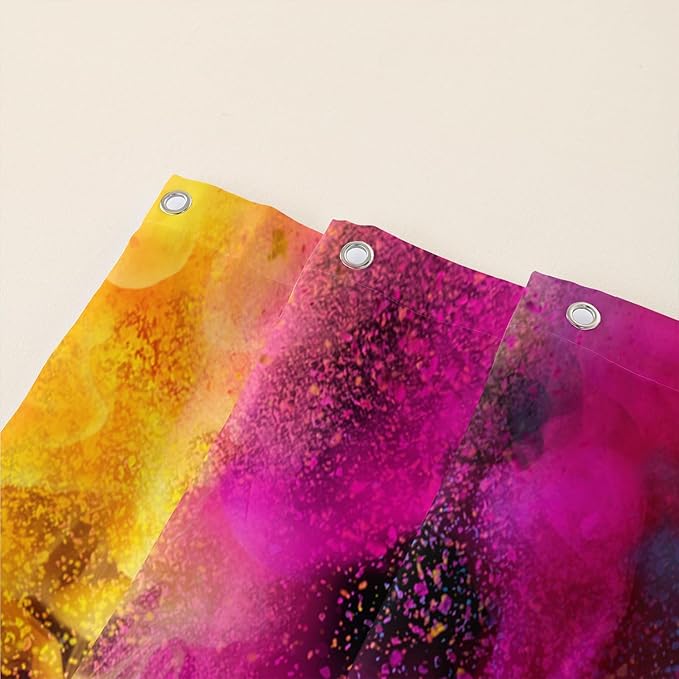 AILONEN Girls Shower Curtain for Bathroom, Rainbow Smoky Love Printed Bathroom Curtain Decor,Women Colorful Bath Curtain Polyester Waterproof Bathroom Curtain with 12 Hooks(72" W*96" H)