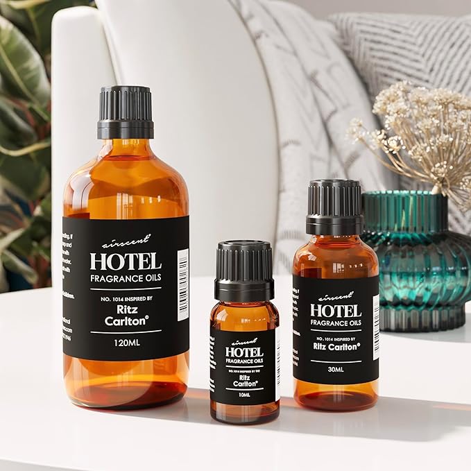 AirScent Hotel Diffuser Oil Inspired by The Ritz Carlton Hotel Scent - Premium Fragrance Oil No. 1014 for Ultrasonic and Waterless Diffusers and Crafting - 10 mL, 0.34 fl oz Glass Dropper Bottle