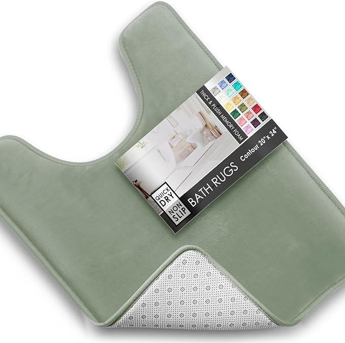 Clara Clark Bathroom Rugs, Velvet Memory Foam Bath Mat, Non-Slip Bath Rugs, Machine Wash, Dries Quickly, Ultra Soft Plush Bath Mats for Bathroom,