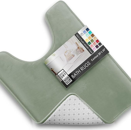 Clara Clark Bathroom Rugs, Velvet Memory Foam Bath Mat, Non-Slip Bath Rugs, Machine Wash, Dries Quickly, Ultra Soft Plush Bath Mats for Bathroom,