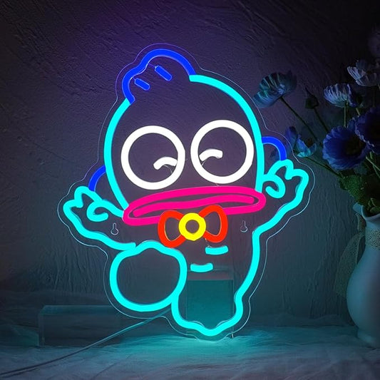 Neon Sign, Cartoon Fish Led Sign for Bedroom Wall, Led Neon Signs for Wall Decor Girls Bedroom, USB Powered Neon Lights for Living Room Decor, Light Up Sign for Game Room Man Cave Boys Room
