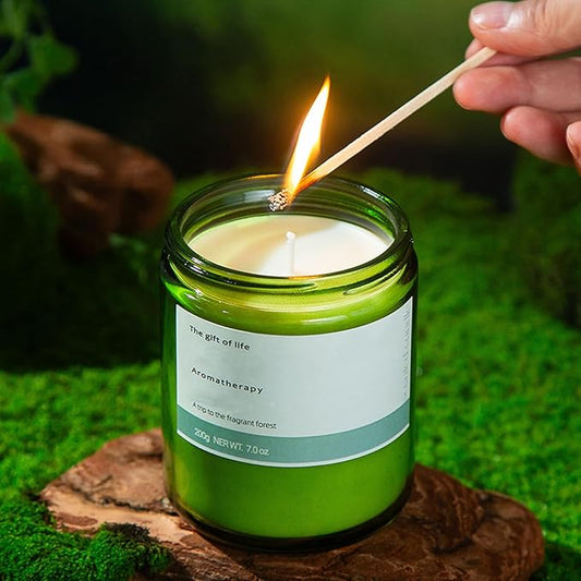 Agarwood Scented Candle Glass in Jar,480G Perfume Floral Long Burning Soy Wax Aesthetic Aroma Candle for Wedding Anniversaries Birthday Holiday Home Decor,Prefect Gift for Meditation Stress (Green)
