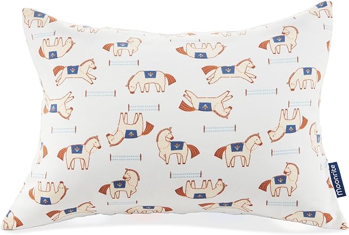 Moonrite 13Ã18 Toddler Pillow with Pillowcase,100% Cotton Toddler Pillows for Sleeping,Soft Breathable Washable Small Toddler&Kid Pillow for Bed,Mini pillow,Better Naps at Preschool