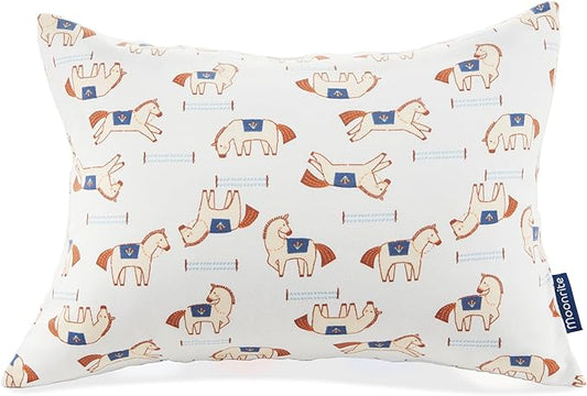 Moonrite 13Ã18 Toddler Pillow with Pillowcase,100% Cotton Toddler Pillows for Sleeping,Soft Breathable Washable Small Toddler&Kid Pillow for Bed,Mini pillow,Better Naps at Preschool