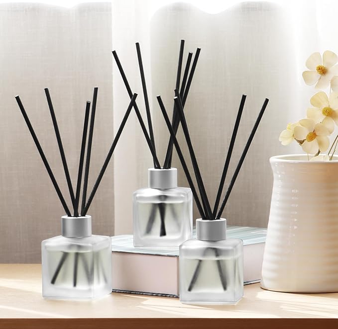 3-Pack Reed Diffuser Set, 100ml Gardenia/Lavender/Rose Scented Oil, Flower Aroma Essential Oils with Diffuser Sticks, Long Lasting Bathroom Air Freshener, Home Fragrance for Room Decor