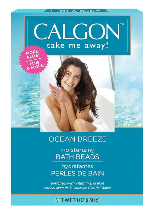 Calgon Ultra-Moisturizing Bath Beads, Ocean Breeze, 30 Ounce (Pack of 2)