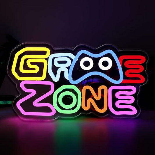 Game Zone Neon Sign for Gamer Room Decor, USB Powered Dimmable Colorful Led Gaming Neon Signs for Boys Room, Teen Room, Wall Decor, Gamer Gifts for Teen, Men, Kids