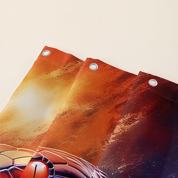 AILONEN 3D Snake Shower Curtain for Boys,Flame Fire Planet Snake Bath Curtain for Bathroom Decor,Safari Animal Polyester Waterproof for Shower, 48" W*72" H with 12 Plastic Hooks