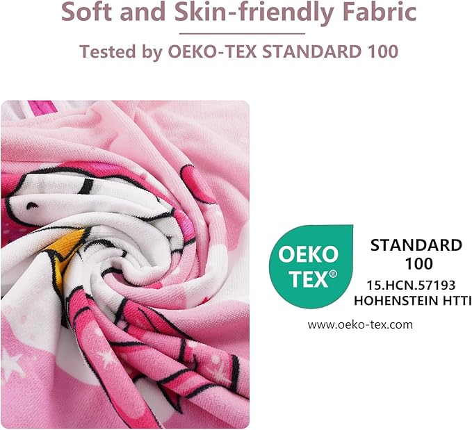 MOKANI Kids Hooded Poncho Towels, Soft & Absorbent Microfiber Beach Towel, Swimming Pool Changing Robe Bathrobe Bath Towel