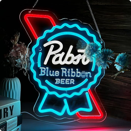 Beer P Neon Sign for wall decor USB Powered Dimmable Bar Wall Decor for Man Cave Home Pub(14.7x12.6 Inch)