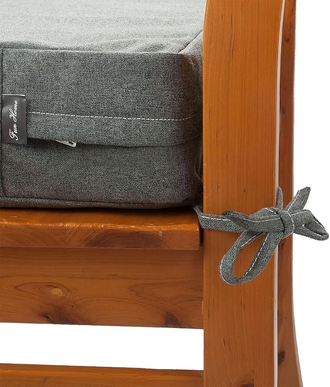 FUNHOME Outdoor Cushion Covers 20 x 18 x 4 inch,Set of 2,Replacement Seat Cushion Cover for Patio Furniture Chair,Water Resistant,Fade-Resistant Slipcover Only,No Insert(Dark Gray)